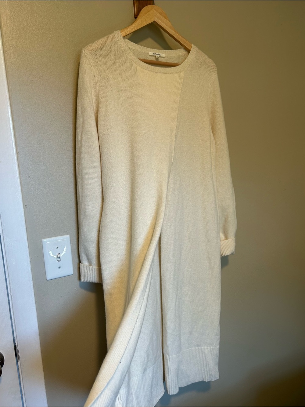 Splendid Cream Longline Crewneck Sweater - Please read description